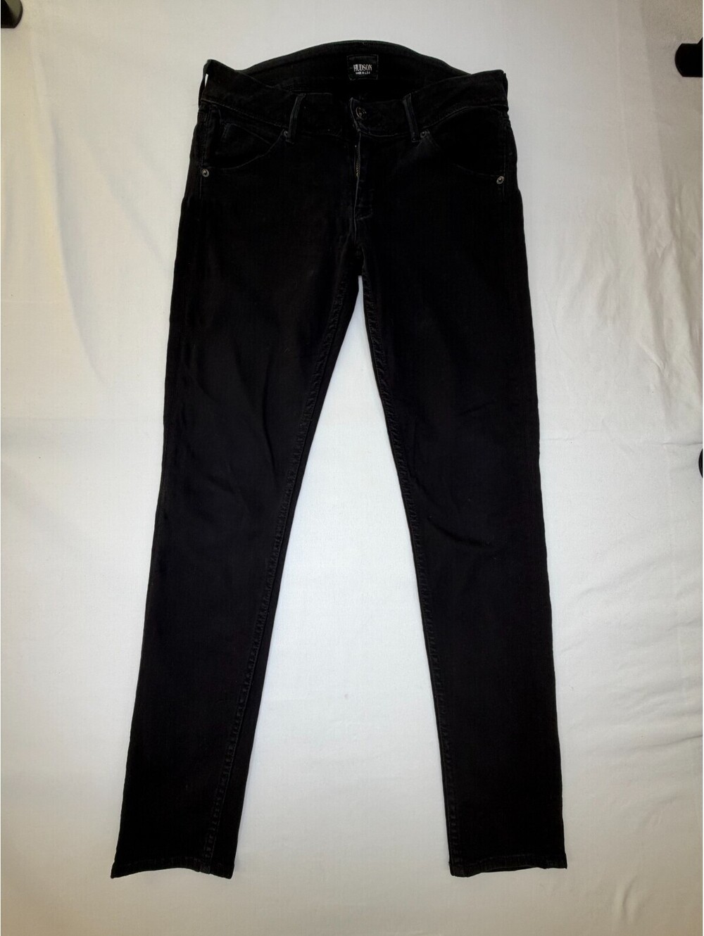 Hudson Men's Jeans Straight Low Rise Dark Wash Denim Solid Size 28 Black